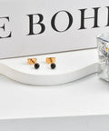 Dope Dainty Ball Stud Earrings Set For Women And Men, 3mm Tiny Black Hand Painted Enamel Color, Hypoallergenic Surgical Steel With 14K Gold Plated Option, Great For Second Piercings And Multiple Holes, Everyday Cute Jewelry, gold ball studs