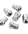 24 Pack Silver Chrome Lug Nuts That Rock Your Wheels, Heavy Duty Steel Thread Repair Kit For Trucks And Cars, Tough High Strength Screws Built To Last Without The Hassle Of Custom Fitting, six chrome steel lug nuts