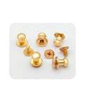 Premium Gold Chicago Button Studs 6mm Round Head badass leather screws and rivets, showing twelve alloy fasteners.