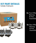 Drop In Front And Rear Wheel Bearing And Hub Assembly Set For 2013 Through 2021 Mazda CX 5 AWD And 2022 CX 5 With Two Front And Two Rear Units