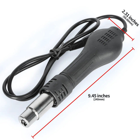 R118A Replacement Hot Air Gun Handpiece For 8786D-I Hot Air Rework Station Only Easy Swap Spare Part in black, 9.45 inches long
