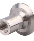 One And A Half Inch Tri Clamp To Three Eighths Inch FNPT Ferrule Sanitary Pipe Fitting Stainless Steel 304 close-up view