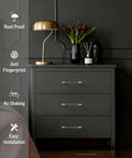 Dresser with 10 Pack 3 Inch Brown And Satin Nickel Cabinet Pulls With Knurled Grip Coffee Silver Two Tone Handles installed
