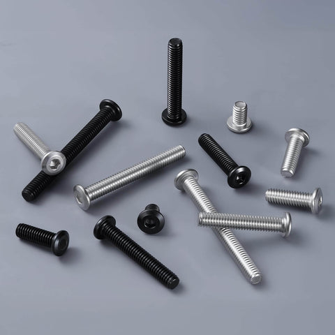 Heavy Duty 1/4-20 x 2-1/2 Inch Flat Head Hex Socket Cap Screws Bolts, 20 Pack, 304 Stainless Steel 18-8, Black Zinc Finish