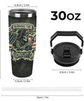 Cool Dope Welder Gift For Him 30oz insulated travel mug with lid, durable stainless steel, skeleton design, Keeps Coffee Hot And Drinks Cold All Day