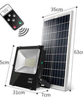 Super Bright Solar Led Flood Light Charges Quick Under Cloud Cover And Burns Flawless Dusk Till Dawn With Handy Remote Ip66 Waterproof Outdoor Security Lantern For Backyard Yard Garage Porch with remote and dimensions.