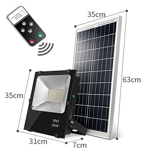 Super Bright Solar Led Flood Light Charges Quick Under Cloud Cover And Burns Flawless Dusk Till Dawn With Handy Remote Ip66 Waterproof Outdoor Security Lantern For Backyard Yard Garage Porch with remote and dimensions.