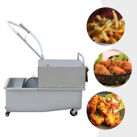 Game Changing 55L Commercial Fryer Oil Filter Cart Machine With Heavy Duty Motor And Mobile Base For Busy Kitchens quick oil swaps and filters.