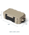 GoBox 1 Divided Waterproof Dry Box For Gear, Camera, And Tackle, Submersible IP65 IP67 Case, dimensions shown