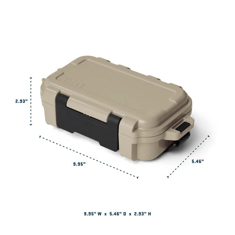 GoBox 1 Divided Waterproof Dry Box For Gear, Camera, And Tackle, Submersible IP65 IP67 Case, dimensions shown