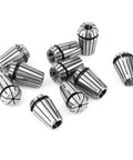 Top Tier ER20 Collet Set With 10 Pieces For Precision CNC Milling and Lathe Workholding showcasing durable steel construction and precise grips.