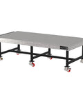 Heavy Duty Steel Welding Fixture Table With Sturdy Carry Handle And Precision Laser Cut Slots Rock Solid Locking Casters, 120x60x36 inches.