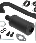 Power Boost Exhaust Pipe Muffler Silencer Kit for Predator 212cc and 196cc Go Karts, black finish with installation hardware