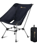 Big And Roomy Portable Camping Chair With A 24 Inch Wide Seat Ultralight Foldable For Backpacking Hiking And Beach Trips Black