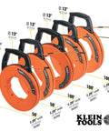 Non Conductive Fiberglass Fish Tape For Electricians, Heavy Duty 50 Foot 3 16 Inch Wire Puller With Steel Leader in various sizes