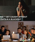 People using Emergency Rechargeable Light Bulbs With Battery Backup For Power Outages Stay Lit During Blackouts 15W 80W Equivalent 6000K Daylight 1200mAh Self Charging Bulbs For Home Hurricane Prep Pack Of 4 in a dark room.