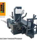 35T Skid Steer Firewood Processor Attachment With 17.7 Inch Log Capacity And 25 Inch Chainsaw, 4 And 6 Way Wedge, Heavy Duty Hydraulic System, Built For Quick Wood Splitting And Fast Yard Work, Ships From CA Or NJ Warehouses, with remote control
