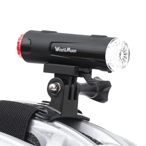 All In One 2 In 1 Rechargeable Helmet Light With Bracket Mount Front And Rear Bike Light 360 Degree Warning Visibility IP66 Waterproof