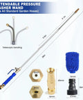 39 Inch High Pressure Power Washer Wand For Garden Hose With Flexible Jet Nozzle, 3 Spray Tips, Gutter Cleaner And Car Wash Attachment