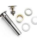 Stainless Steel Brushed Nickel Pop Up Sink Drain With Detachable Strainer Basket, Bathroom Sink Stopper Without Overflow.