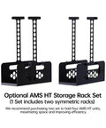 Slick Filament Storage Rack Compatible With Bambu Lab H2 Series with two black symmetrical racks for organizing AMS HT spools.