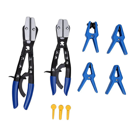 Get Your Garage Boss Ready With This Kickass Metal Rubber Fuel Line Clamp Pliers Set Featuring Eight And Ten Inch Automotive Hose Stopper Tools For Leaking Pipe Fixes That Stop Water In Their Tracks Without Missing A Beat. 9-piece fuel line clamp pliers set, metal and rubber grips