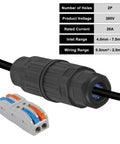 IP68 Outdoor Waterproof Junction Box For 2 Way Cable Connector Quick Screwless Installation External Sleeve Coupler For AWG 28 To 12 Wires