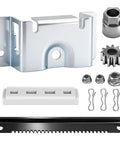 CR12 Steering Service Kit For Lawn Tractors Fits Troy-Bilt TB30R, MTD Columbia CR30, Cub Cadet CC30, Craftsman R1000 Easy Install Replaces 783-06988A, 753-11064A, 753-11064B, 783-07239A showing rack, bracket, plate, pinion, fasteners