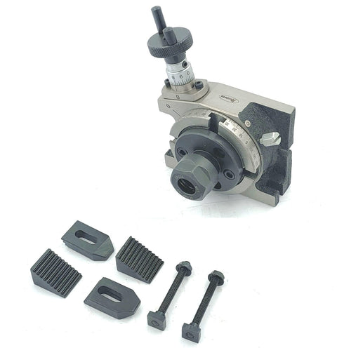 Compact 80mm Rotary Table With 3 Inch Regular Size, ER20 Collet Adapter, M6 Clamp Kit, 360 Degree Dial, 1:36 Worm Gear, Lightweight Cast Iron