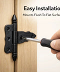 Installing Pack Of 2 5 Inch Black Wrought Iron Shed Door Hinges Antique Style Flush Mount Cast Iron Barn Door Hardware