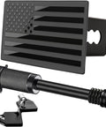 All American Patriotic Trailer Hook Cover And Lock Set For 2-Inch Receiver, Heavy Duty Aluminum Housing With American Flag Emblem