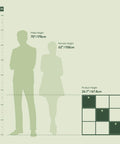 Size comparison chart of the Espresso Black 9 Cube Organizer with Bins, showing product height of 26.7 inches next to silhouettes.