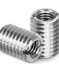 Threaded Insert Reducing Nut M6 To M8, 6mm Length, Steel 10 Pack For Metalworking And Construction, close-up of grooved threads