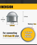 Dimensions of Heavy Duty Galvanized Fence Post Cap For One And Three Eighths Inch Posts Built To Last Chain Link Fence Parts Rustproof