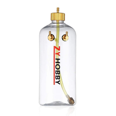 360ml RC Gas Fuel Tank For RC Airplanes Transparent Plastic Fuel Bottle With Metal Cap Inlet And Outlet Lightweight