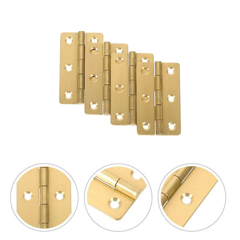 Copper Piano Hinges Set for Jewelry Boxes and Cabinets Four Smooth Quiet Folding Butt Hinges Easy to Install and Replace