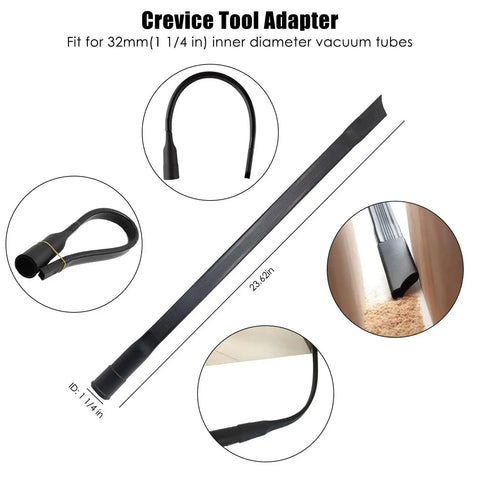 Crevice Tool Adapter from 7 Piece Vacuum Attachment Kit With Crevice Tool, Horsehair Round Brush, Upholstery Tool, Utility Nozzle