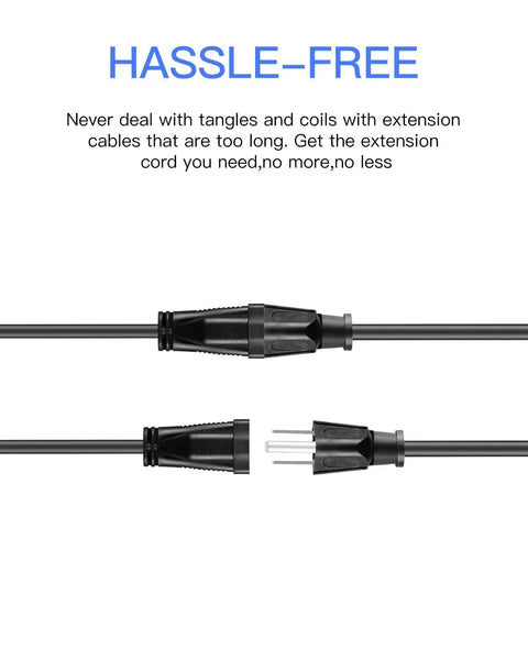 10 Pack Short Extension Cords 1 Foot 16 AWG 3 Prong Outlet Saver For Power Strips And Wall Sockets connector detail