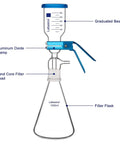 Vacuum Filtration Set With Borosilicate Glass Filter Flask 1000 Milliliters, 10 Micron Sand Core Filter Plate, And 300 Milliliters Graduated Beaker