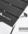 Close-up of Ultralight Folding Camping Table With Carry Bag Portable For Outdoor Cooking And Picnics Camp Boat And Travel Black Small Size