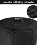 Auto Drip Irrigation System Kit With 13 Gallon Foldable Bucket and 25W Water Pump, showing rainwater collection holes.