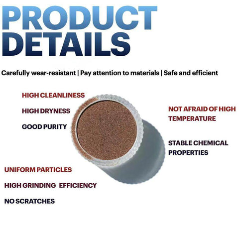 Garnet #100 grit sandblasting abrasive in an open container; brown mineral granules.