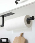 Under Cabinet Paper Towel Holder For Kitchen And Bathroom Wall Mounted Matte Black SUS304 Stainless Steel Roll Rack
