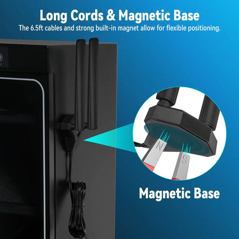 Tri Band WiFi 6E Antenna With Magnetic Base And 6.5 Ft Extension Cable for PC Desktop PCIe Card and Router installation view