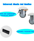 Universal wheels and ergonomic handle for Built Tough Industrial Portable Air Conditioner, enhancing mobility in warehouses.