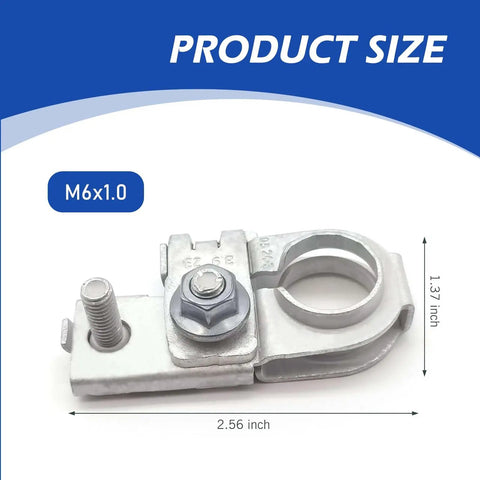 Premium Built Tough Positive Battery Terminal Connector For Genesis G80 G90 2015 2020 Galvanized Copper, M6 size, detailed view.
