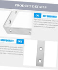 4 Pack Heavy Duty Right Angle Shelf Brackets Outside Corner Wall Mounts Built To Lift Serious Weight Steel L Brackets With No Sweat Setup For Any Diy Rack Or Shop Storage Silver close-up of right angle bracket showing holes for mounting.