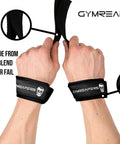 Sick Grip Black Cotton Lifting Wrist Straps featuring hella padded neoprene cuffs for heavy deadlifts and powerlifting showing durable design.