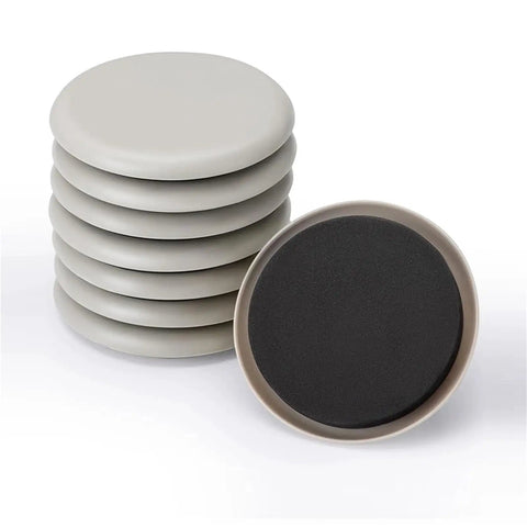 Heavy Duty Furniture Glides And Movers Pads With Strong Self Adhesive Backing Universal Conical Fit For Hardwood Floors And Carpet, gray pads.