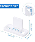 Two Pack Barn Door Floor Guides Made Of Pom Flat Bottom Track Stopper For Smooth Sliding Non Slotted Floor Guide For Bypass Closet Pocket Doors White Finish Durable Construction Diy Friendly Install And Universal Fit dimensions diagram showcasing size 45x20x23 mm (1.8x0.8x0.9 in)